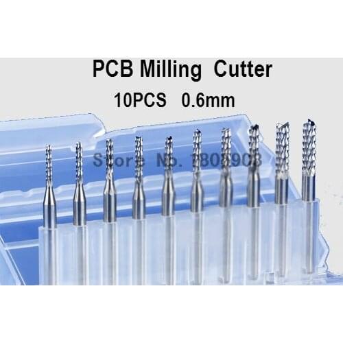 Free shipping Mini Milling cutter bit 10PCS 3.175*0.6mm Engraving Edge Cutter, CNC Router Bits, Endmill for PCB Machine
