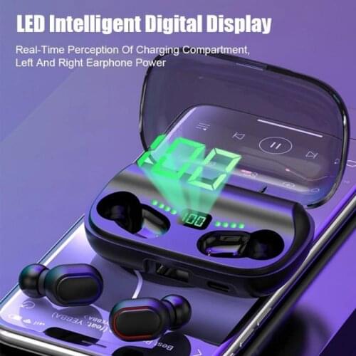 JS2 TWS Wireless Bluetooth Earphone 5.0 1200 MAh Charging Box Bluetooth Earphone With Mic Sports Headsets Touch Control