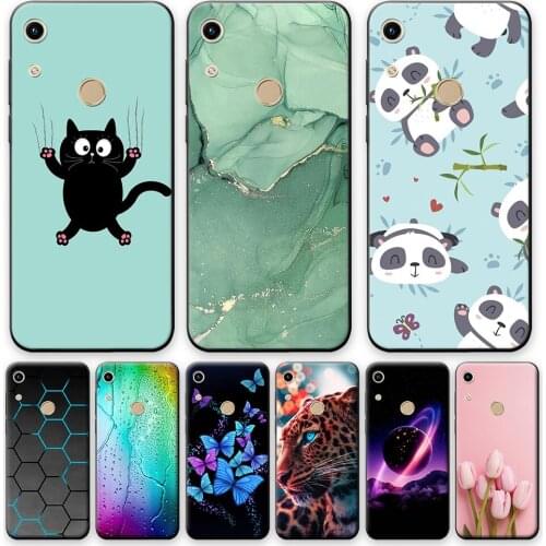 For Honor 8A Case Black Phone Case For Honor 8A Cute Panda Back Cover For Huawei Honor 8A 8 A Soft TPU Silicone Case on 8A