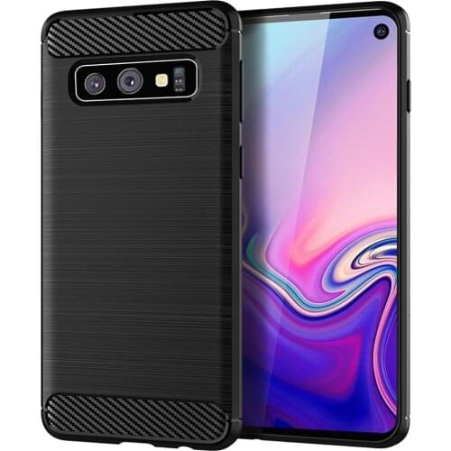 Phone Case For Samsung Galaxy S10 Plus Soft Carbon Silicone Fiber Fitted Cover Bumper GalaxyS10 S10E Lite S 10e S10plus S10lite