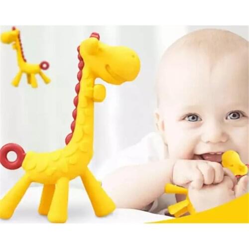 Baby Teether Cartoon Teething Nursing Soft Silicone Baby teeth that fawn molar rod giraffe to bite the teether safty G0406