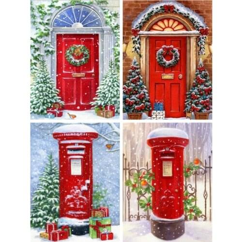 DiyDiamond Paintnig Cross Stitch Christmas Full Square Drill Home Decoration Embroidery Door Mosaic Picture Christmas Gift Decor