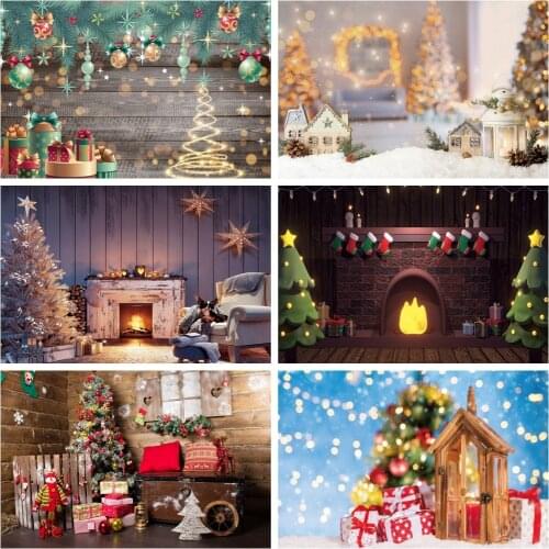 Laeacco Brown Wooden Board Texture Fantasy Polka Dot Baby Christmas Gift Photocall Baby Customized Portrait Photography Backdrop