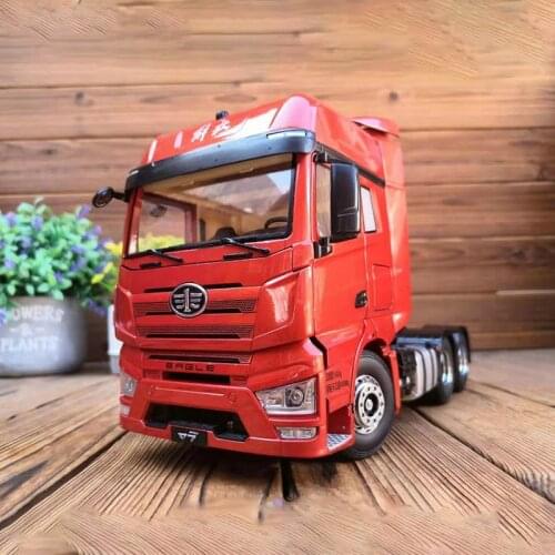 Jiefang J7 Truck Tractor Diecast 1:24 Scale Container Semi-trailer Alloy Model Collection Souvenir Ornaments Display Vehicle Toy