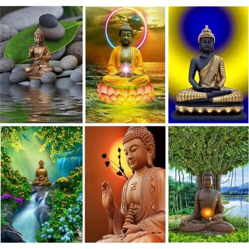 Buddha 5D DIY Diamond Painting Cross Stitch Kits Diamond Mosaic Embroidery Full Drill Home Decor Gifts