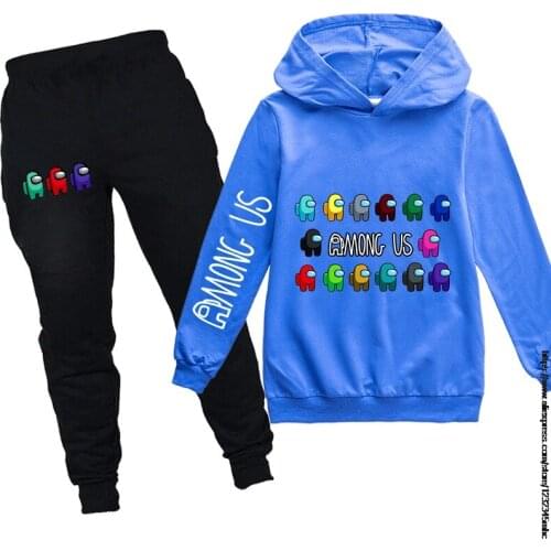 Game Among Us Kids Clothes Cartoon Girls Clothing Set Spring Autumn Clothes Suit Tops And Pants Baby Girl Fall Outfits