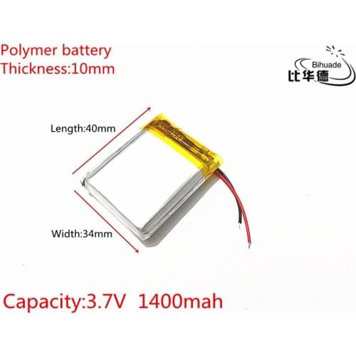 Good Qulity Liter energy battery 3.7V,1400mAH 103440 Polymer lithium ion / Li-ion battery for tablet pc BANK,GPS,mp3,mp4