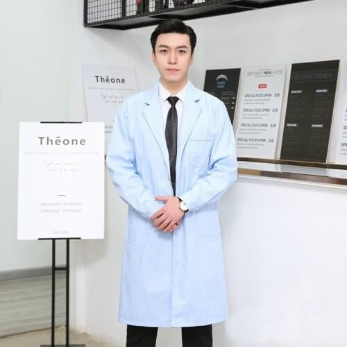 Scrubs Medical Uniforms Women Men Unisex White Lab Coat Lapel Collar Button Down Laboratory Blouse Uniform Medical Coat AS492