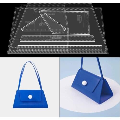 DIY leather craft mini bag princess bag sewing pattern paper template Triangle messenger bag making mold leather craft tool