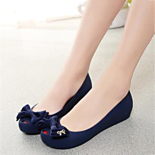 Fashion women loafers peep toe women flat shoes casual sweet bowtie ladies flat heel slip on casual shoes women