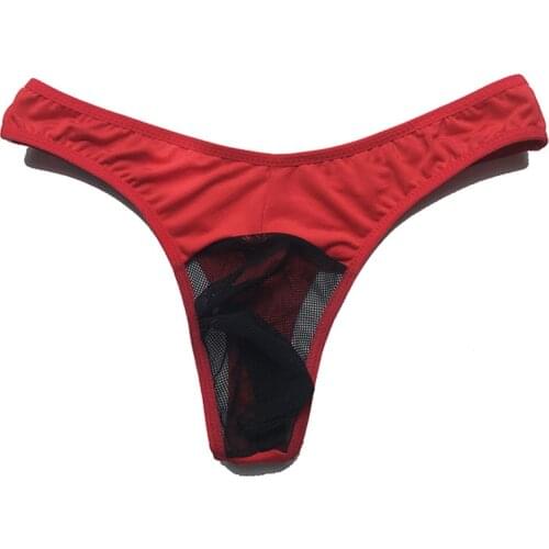 Mens Sexy Low Rise Briefs Breathable See Through T-Back Thongs Bikini Lingerie G-strings Men Thong Underpants Erotic Panties