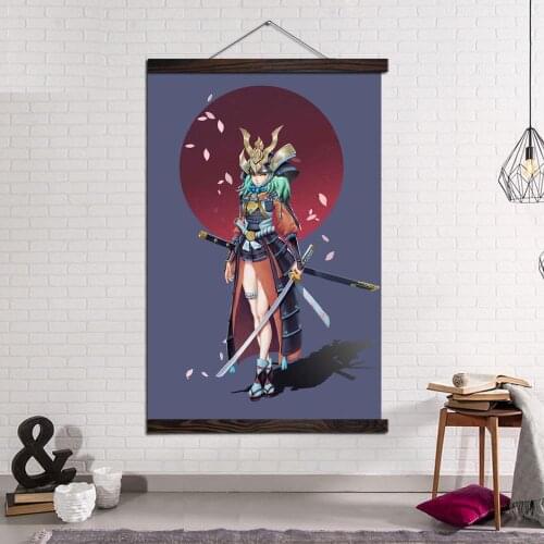 Wall Art Canvas Print and Poster Picture Canvas Painting Modern Pictures Home Decor for Living Room Japan Female Samurai