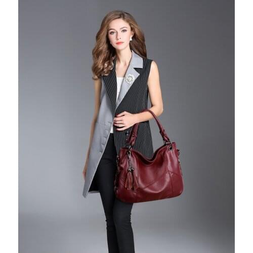 2021 New Women Leather Handbags Designer Tassel Crossbody Bags For Women Luxury Brand Shoulder Bags Solid color