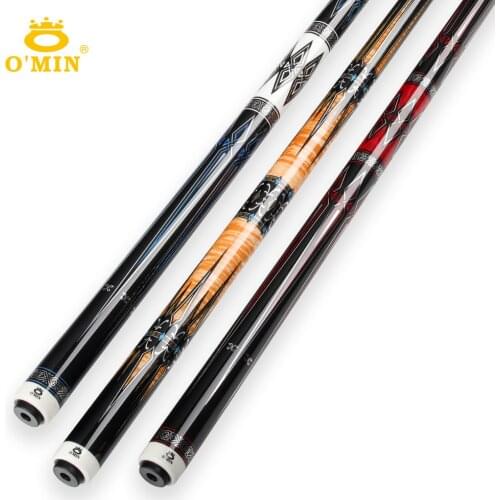 OMIN XF-A Pioneer Model Pool Cue Stick 12.8mm Tip Premium Leather Grip 550mm Carbon Tube Inside Adjustable Weight System Kit