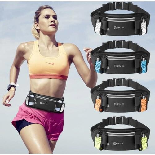 Trail Running Waist Bag Marathon Running Belt Double Zipper Pocket Riding Optional Water Bottle Waterproof Phone Sport Bags