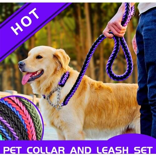 Thicken Weaving Dog Leash Belt Walking Training Nylon Pet Leashes Rope Adjustable P Style Dogs Lead For Small Medium Large Dogs