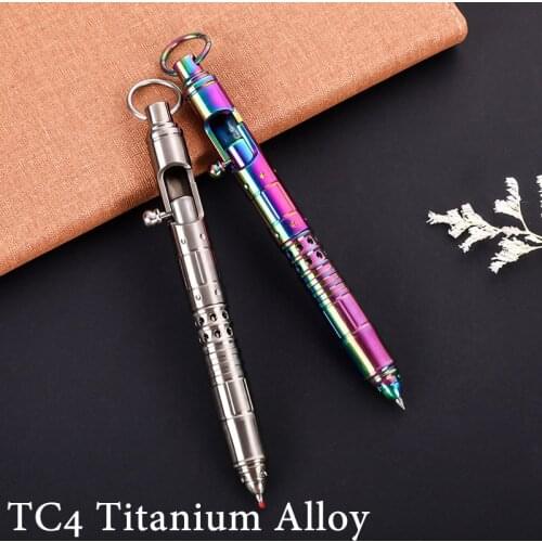 High Quality Self-Defense Titanium Tactical Pen With Compass Tungsten Steel Head For Glass Breaker Writing Pen Tactical Bag