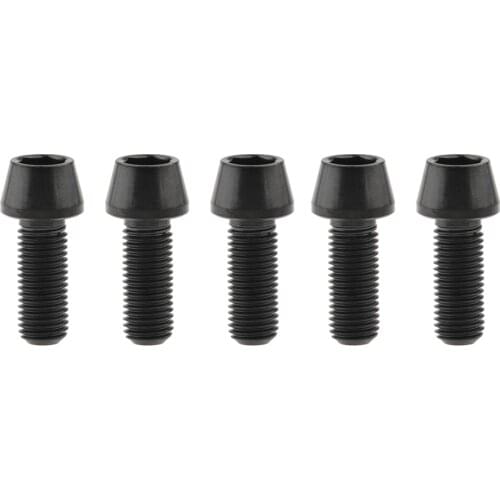 XingXi 5Pcs M5 x 9 15 16 18 20 25 30 35 40 45 50 mm Allen Key Taper Head Bolt Screw for Bicycle Stem Seatpost Bicycle Parts GR5