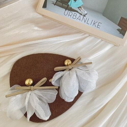 ZDMXJL Pandora 925 Original Women Earring 2021 New Fabrics Bowknot Petal Flower Sweet Temperamental Dangle Earrings