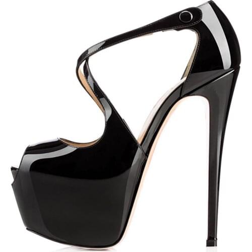 Richealnana Womens Peep Toe platform Slingback Cross Strap High Heel Sandals wedding Stilettos Party Dress Leopard Shoes