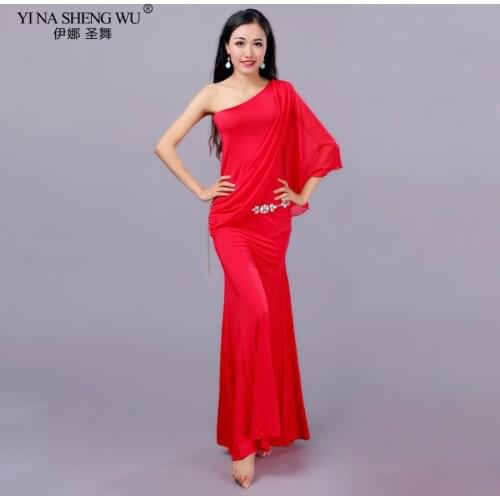 Women Bellydance Performance Clothing Dance Practice Off-shoulder Dress Belly Dance Suit Fashion New Modal Dance Wear 4Colors