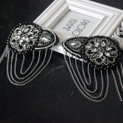 1 Pair Handmade Shoulder Board Badges Clothing Epaulet Epaulette Shirt Suit Shoulder Tassel Brooch Stage Jewelry Accessories