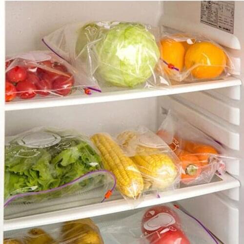 10pcs/set Reusable Fresh Zipper Bag Freezing & Heating Plastic Food Storage Bag Versatile Vacuum Preservation Sealed Bag 996212