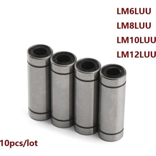10pcs/lot LM6LUU LM8LUU LM10LUU LM12LUU LM6L LM8L LM10L LM12L Long linear ball bearing Bushing for 3D printer CNC router parts