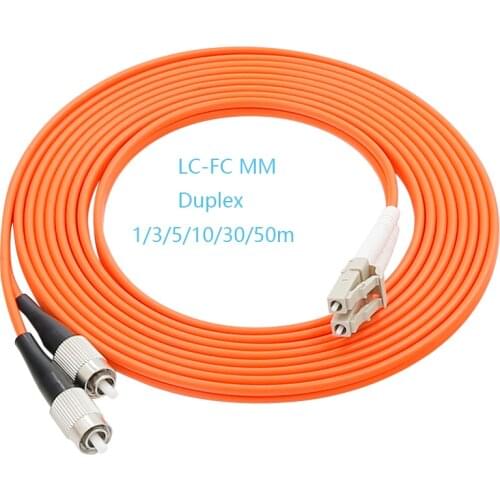 10PCS/Pack LC/UPC-FC/UPC Muliti mode MM Duplex Fiber Optical Jumper Fiber Optic Patch Cord 1m/3m/5m/10m/30m/50m