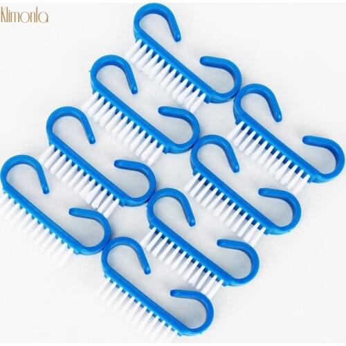 100Pcs/lot Professional Handle Scrubbing Brush Blue Cleaning Brush Tools Nail Art Care DIY Manicure Soft Remove Dust Brush