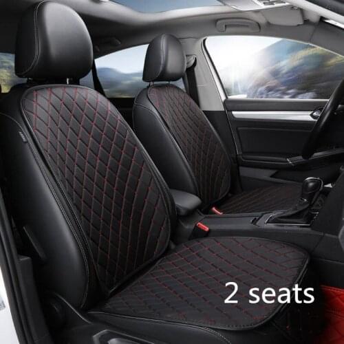 2 PCS PU Car Seat Cover Protector Front Seat Back Cushion Pad Mat with Backrest for Auto Automotive interior Truck Suv or Van