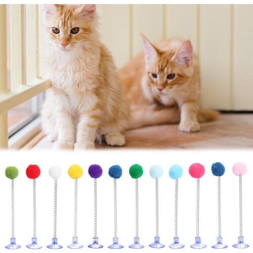 3/5/12pcs Cute Plush False Mouse Shaped Spring Funny Cat Scratch Toy Interactive Kitten Playing Training Sucker Toy Pet Supplies