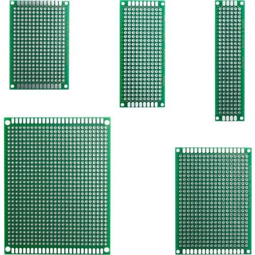 5pcs/lot 4x6 3x7 5x7 2x8 7x9cm Double Side Prototype Diy Universal Printed Circuit PCB Board Protoboard For Arduino