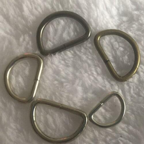 50 pieces/lot) Bronze/silver 10mm/12mm/15mm/25m D ring metal buckles Garment Accessories bags buckle Luggage hardware materials