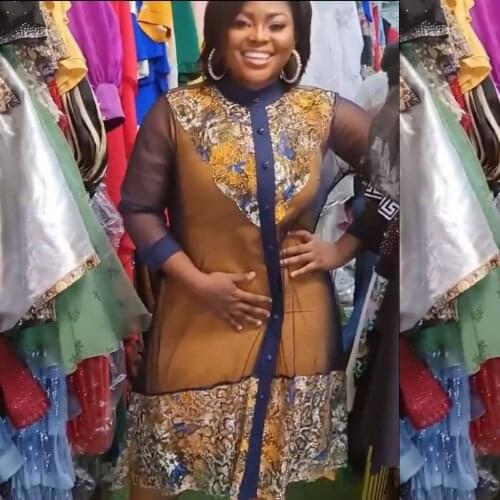 African Dresses For Women 2 Piece Sets 2021 New Style Classic Long Sleeve African Dashiki Fashion Loose Dress Africa Clothes
