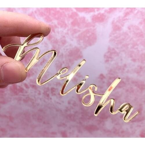 Acrylic Cake Name Charm, personalised Cupcake Toppers, Custom name cake Topper Birthday Party Cake Decorations
