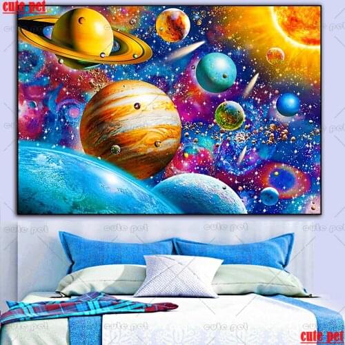 DIY Diamond Painting Cosmic solar system 5D Cross stitch Full Square Round Drill Daimond Mosaic Embroidery Modern Decor puzzle