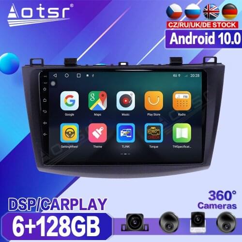 6+128GB For Mazda 3 2 2009-2013 Car Multimedia Player Recorder Stereo Android Radio GPS Auto Audio Navigation Head Unit No 2 Din