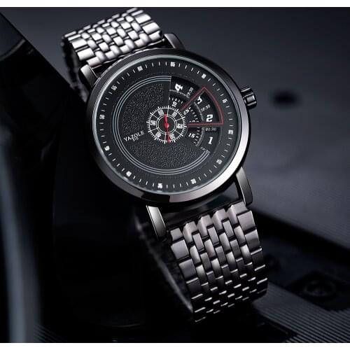 Fashion Creativity Quartz Wristwatch Stainless Steel Strap Band YAZOLE Men WatchHollow Reloj HombreMale Clock Relojes Mujer