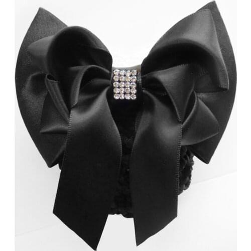 Flower Headdress Nurses Bow Bun Jewelry Hairnet Pocket Alloy Hair Pins with Net Hotel Bank Clerk Hairpin Headband Accessories