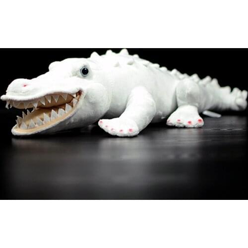 50cm Cute Crocodile Soft Plush Toy Simulation Albino Alligator Real Life Doll Crocodylus siamensis Animal Model For Kids Gift