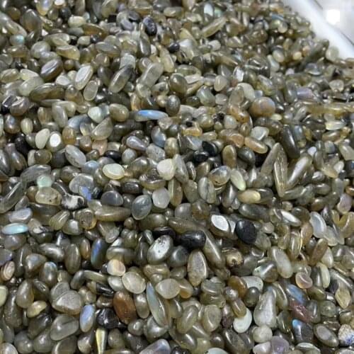 Natural Labradorite Stone Moonstone Feldspar Gravel Rock Crystal Quartz Raw Gemstone Mineral Specimen Fish Tank Decoration