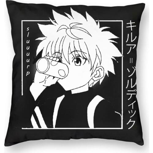 Kawaii Hunter X Hunter Killua Zoldyck Square Pillow Case Decorative Pillow HXH Anime Manga Casual Pillowcover Home Decor