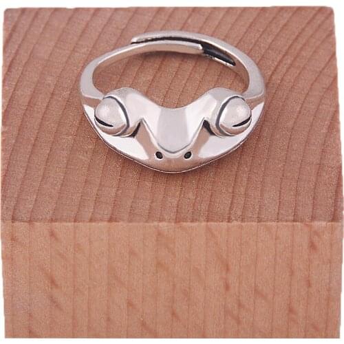 Fashion Trend Red Eyes Frog Creative Ring Animal Open Unisex Red Garnet Frog Open Adjustable Ring Vintage Jewelry Gifts