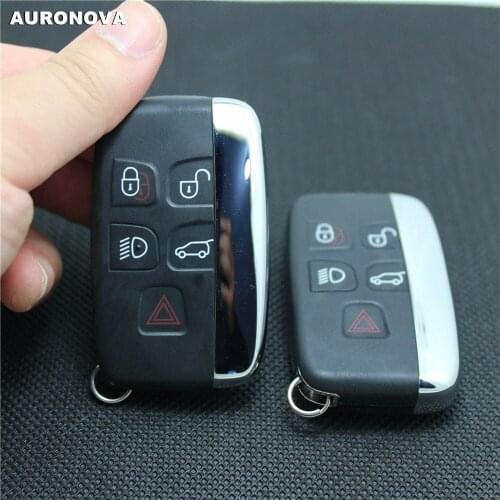 AURONOVA Smart Key Shell for Jaguar XF XFL XE XJ Land Rover Discovery 4 Range Rover 5 Buttons Remote Car Key Case DIY
