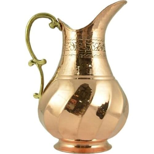 2 liters Large Jug hand hammered copper Turk water pitcher pure copper pitcher made in turkey - 1 piece jug