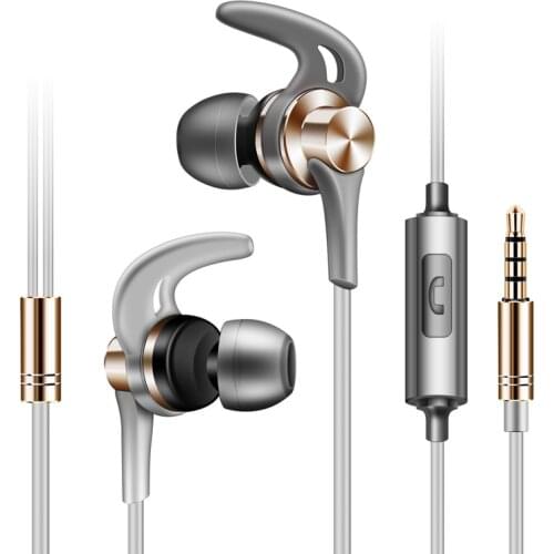 J02 Metal In-ear Wired Headphone Horn HiFi Music Heavy Bass Stereo Sound Headset Sports Running Earphones For Mobile Phone Ipod