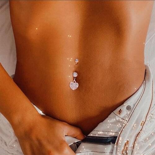 2021 Fashion Five-Pointed Star Zircon Belly Button Buckle Personality Trend Pendant Piercing Belly Button Ring Body Accessories