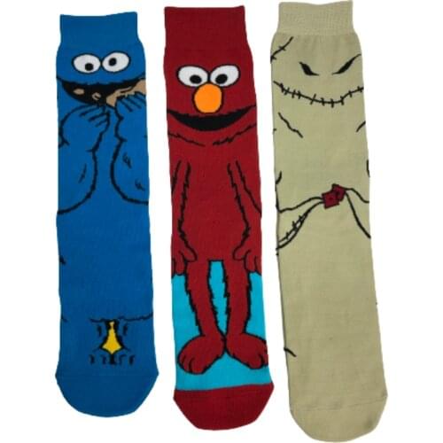 Fashion Cartoon Cartoon Socks Personality Trend Versatile Cotton Socks Sesame Street MenS Trend Skateboarding Stockings