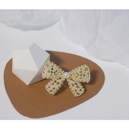 Fashion Pearl Diamond Moon Bow Barrettes Word Clip Bang Clip Beautiful Hair Accessories Duckbill Clip Side Clip Hair Accessories